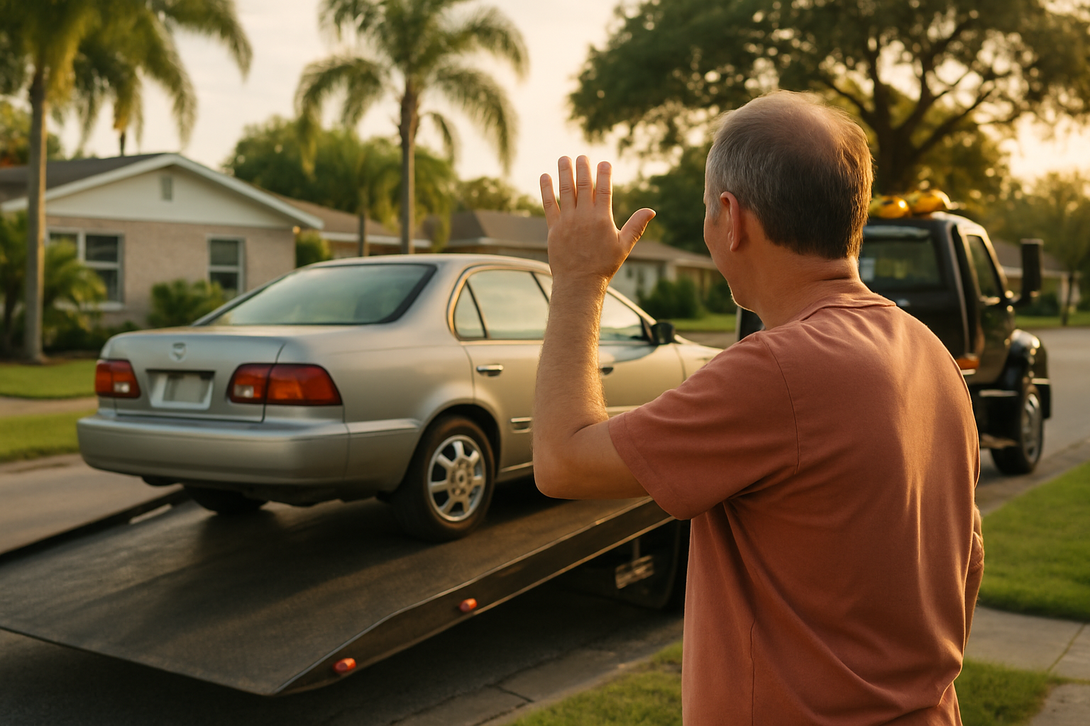 Vehicle donation moment in Tampa